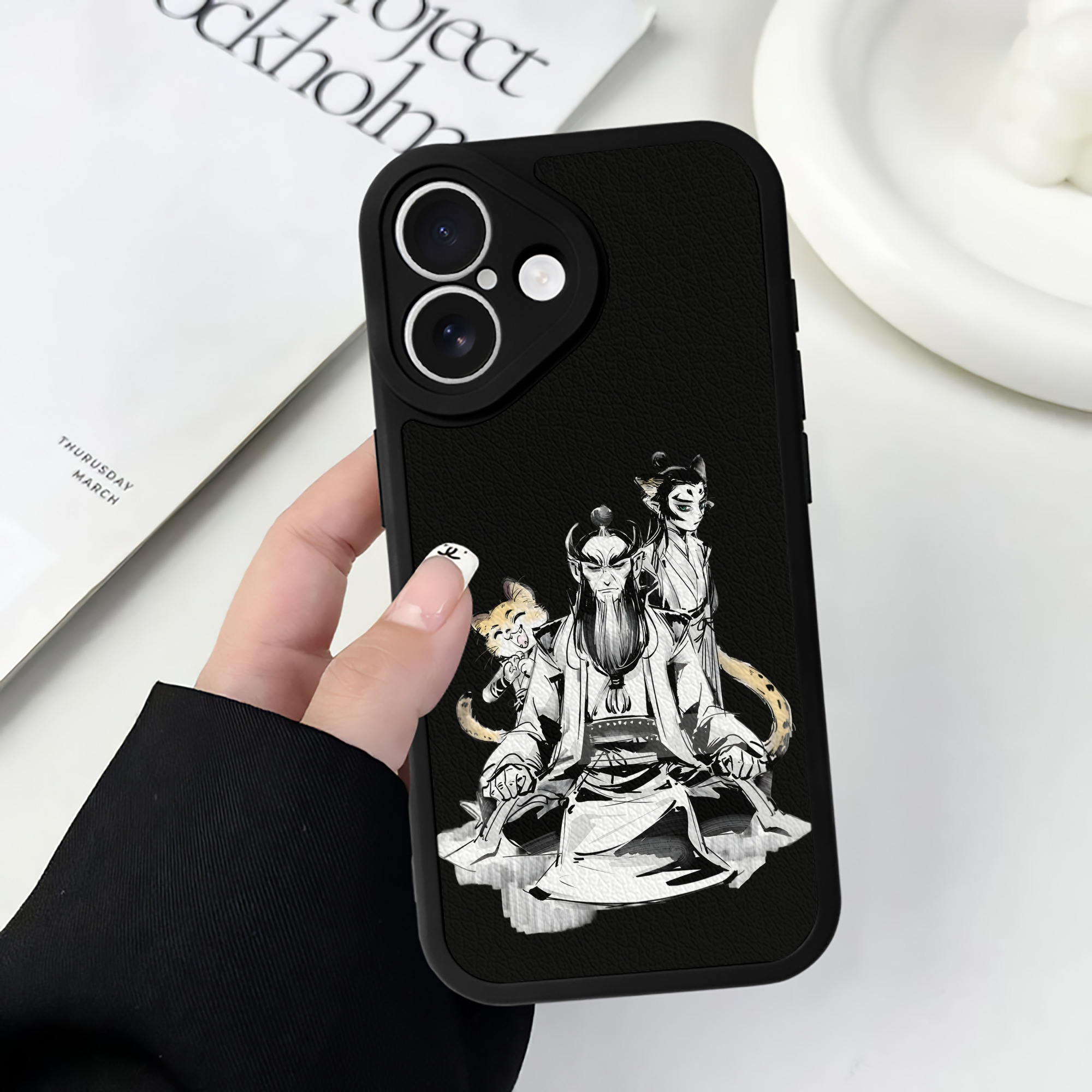 （画像用） Ne Zha 2 ナタ 魔童の大暴れ 【iPhone 16シリーズ対応】シリコンスマホケース（レザー調） 材質：シリコン